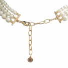 Collier 3 rader hvite perler thumbnail
