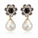 Perleøredobber med Swarovski blomst thumbnail