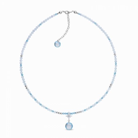 FINO  Kjede m/anheng Aquamarine