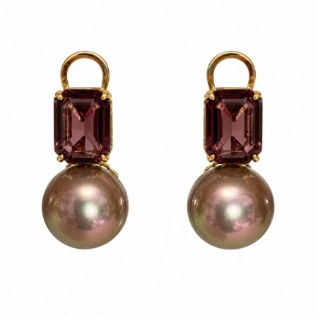 Ametyst farget krystall med 16 mm perle