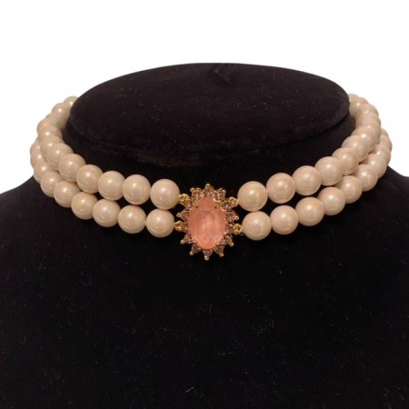 PERLE CHOKER MED SWAROVSKI KRYSTALL