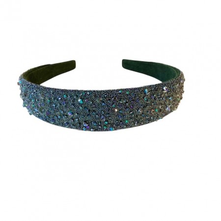 Fragrance hårbøyle, Dyp Grønn Swarovski Crystal 25 mm, Utgående vare. kun 5 stk.